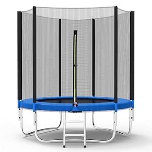 Trampolin Outdoor Kinder Gartentrampolin mit Sicherheitsnetz und Leiter Kindertrampolin wasserdicht UV-beständig Outdoor Trampolin Garten groß klein 183cm