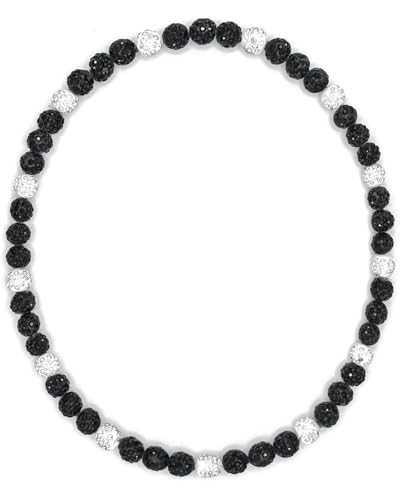 NEXIULT Baseball Ice Necklace - Rhinestone Bling Necklace Inspired Sports Jewelry Gift (Black White, 20 inch)