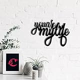 eCraftIndia 'You are My Life' Love Quote Black Engineered Wood Cutout Wall Art Decor - Best Gift for Partner, Valentine's Day, Anniversary, Wedding - Unique Wall Decoration Item with Romantic Message