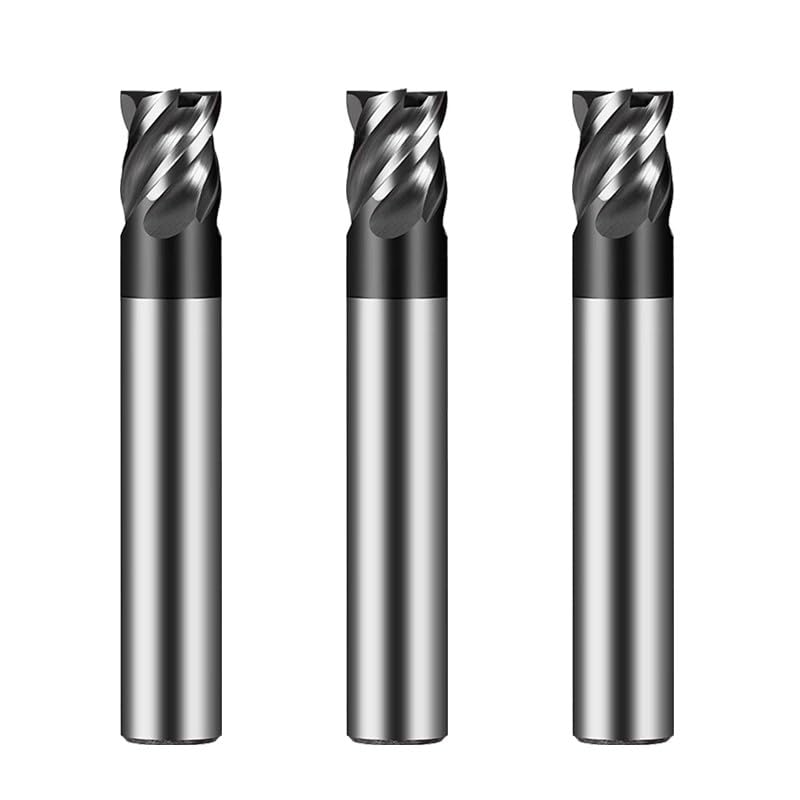 Fresa de hoja corta HRC70 4 flautas, fresa extremo plano con ranura en U carburo tungsteno for fresas central CNC, 1 unidad(10dx18Cx10Dx60L)