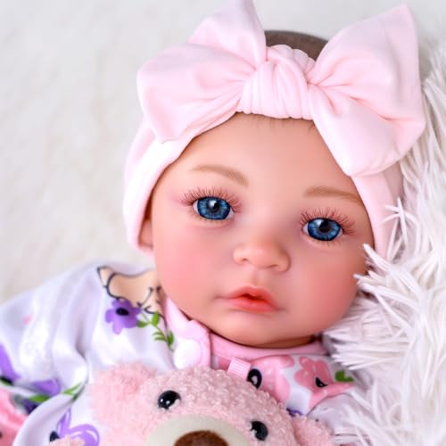 Muñeca Reborn Bebé Silicona 18 Pulgadas Con Accesorios miniatura 6