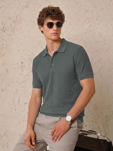 Image of TAGDOMen's Polo T Shirt | Half Sleeve | Textured & Collar Polo T-Shirt for Men (2053)