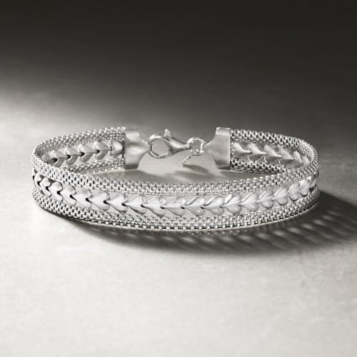 Image of Ross-Simons Italian Silver Heart Motif Bracelet