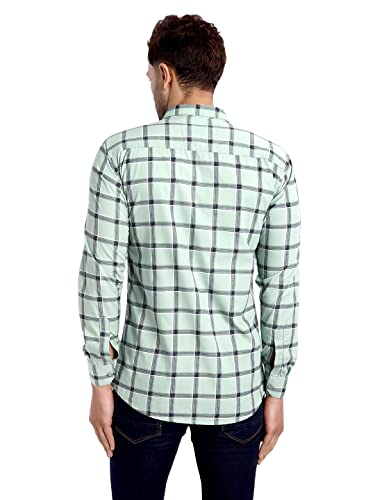 Image of Majestic Man Slim Fit Cotton Casual Check Shirt for Men