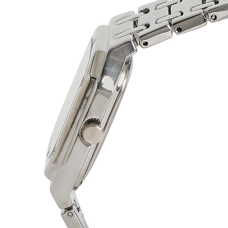 Image of Haute Sauce Women's The Torque Square Watch | Metallic Silver Stainless Steel Strap | Metallic Silver Dial | One-Size | Foldover Closure | Quartz | Analogue | Wrist Belt Watch for Female and Girls