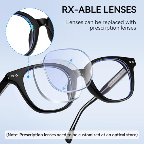 Image of Dollger Blue Light Blocking Glasses For Woman Men Thick Frame Square Computer BlueLight Glasses Clear Lens Non-Prescription