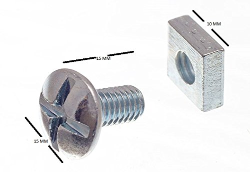 Boulons et écrous carrés M3 0.5 cm zingués en lot de 400 pièces pour assemblage - 2