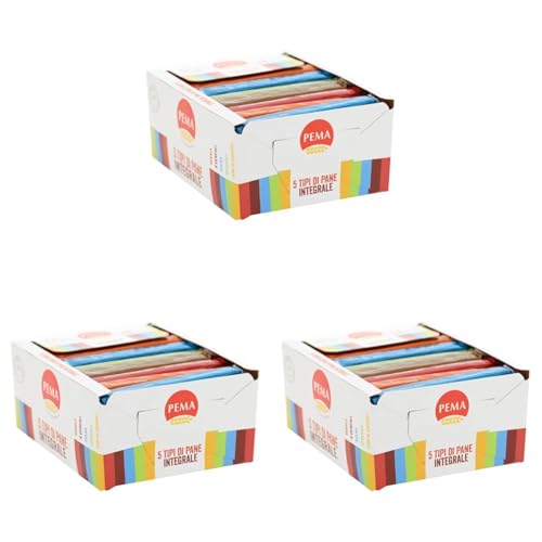 PEMA Cestino con Cinque Diversi Tipi di Pane Integrale, Formato Degustazione, con Pasta Madre, 500 g (Confezione da 3)