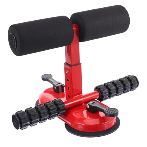 ibasenice Sit up Hilfe Verstellbar Mit Großer Saugtellerbasis Tragbares Bauchmuskeltrainingsgerät Rot Für Zuhause Und Unterwegs