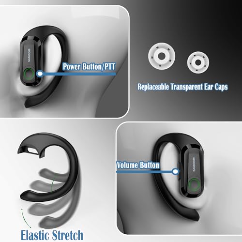 Image of SAMCOM BTEAR-02 Wireless Earpiece for FPCN10A /FPCN30A Radios, 1 Pack | 2 Pin Dongle Wireless Two Way Headset with Mic for K Connector Walkie Talkies (Radios not Inclued)