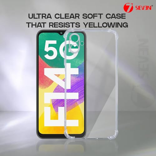 Image of 7SEVEN Back Cover for Samsung Galaxy F14 5G Transparent Mobile Back Case Shock Proof Design Camera Edges Protection Crystal Clear Phone Case Silicon Soft TPU and Flexible Bumper Phone Cover
