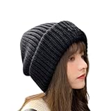 [LTG] 大きいサイズ ニット帽 ニットキャップ 帽子 おしゃれ メンズ レディース ワッチキャップ プレゼント ギフト 母の日 父の日 誕生日 クリスマス 秋冬 防寒 無地 NEK 7987662 (ブラック)