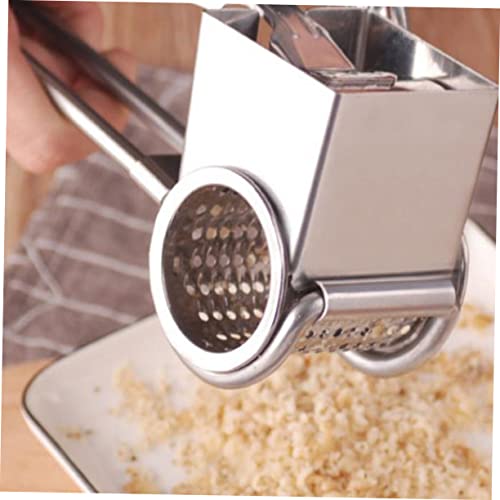 Rallador giratorio de queso acero inoxidable plateado miniatura 5