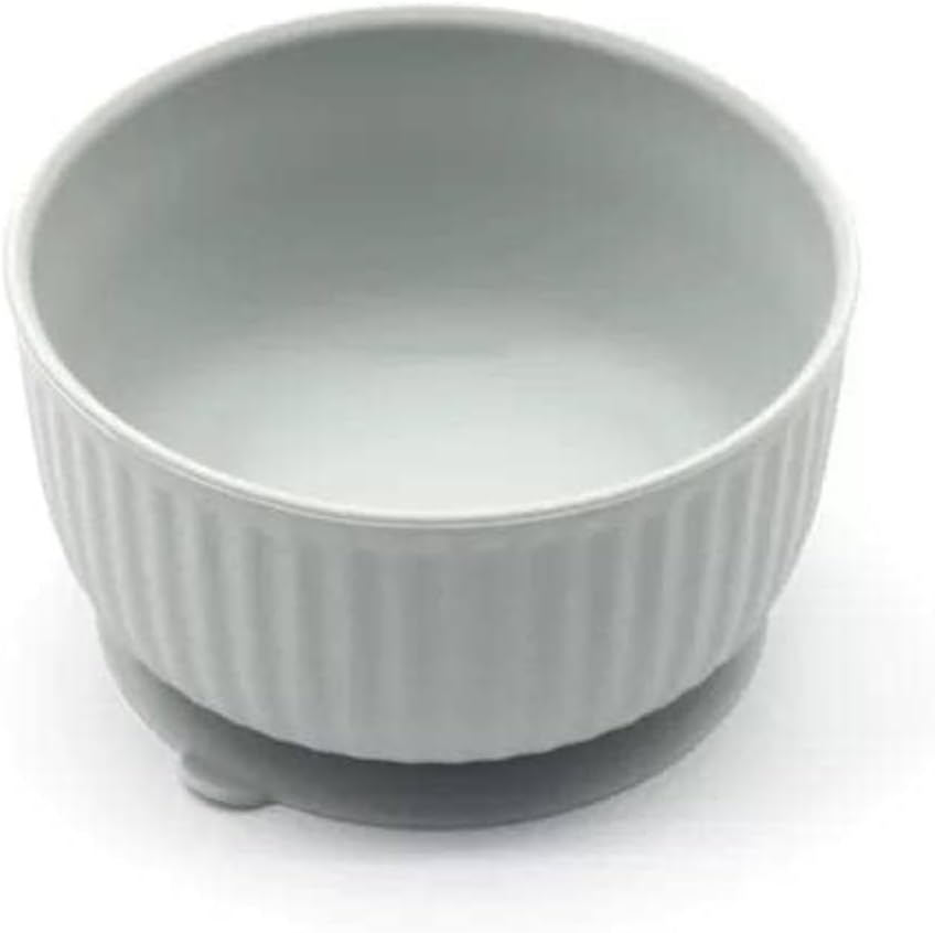 Cat Bowls with Suction Cup 13 Oz — Elevated Silicone Pet Dish with Non-Slip Bottom for Dry Food, Wet Food and Water (Light Grey)