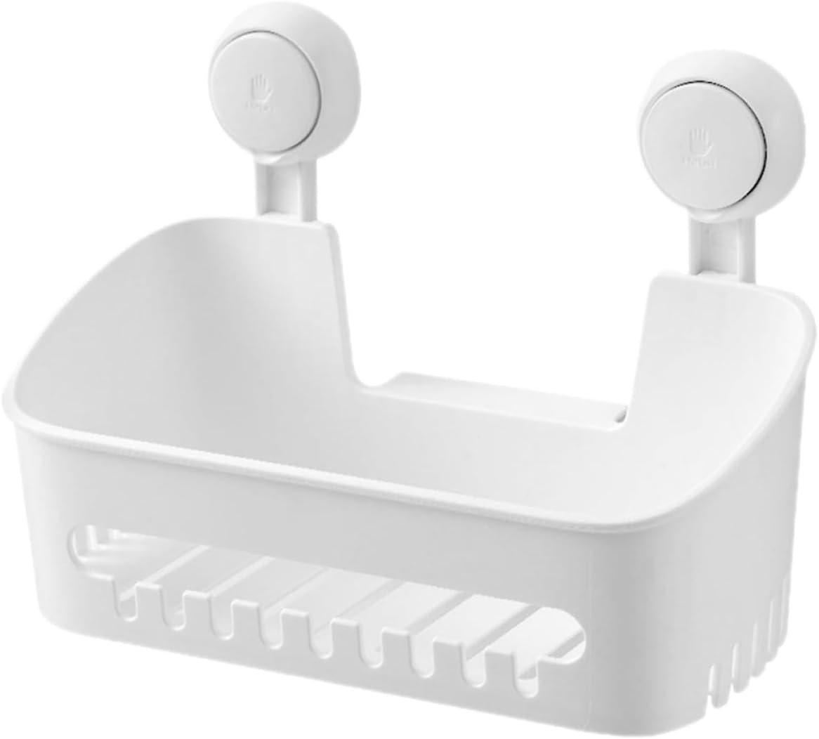 ULTECHNOVO Heavy-Duty Suction Cup Bathroom Storage Rack Draining Design Waterproof Wall-Mounted Organizer for Shower and Bath for Small Spaces