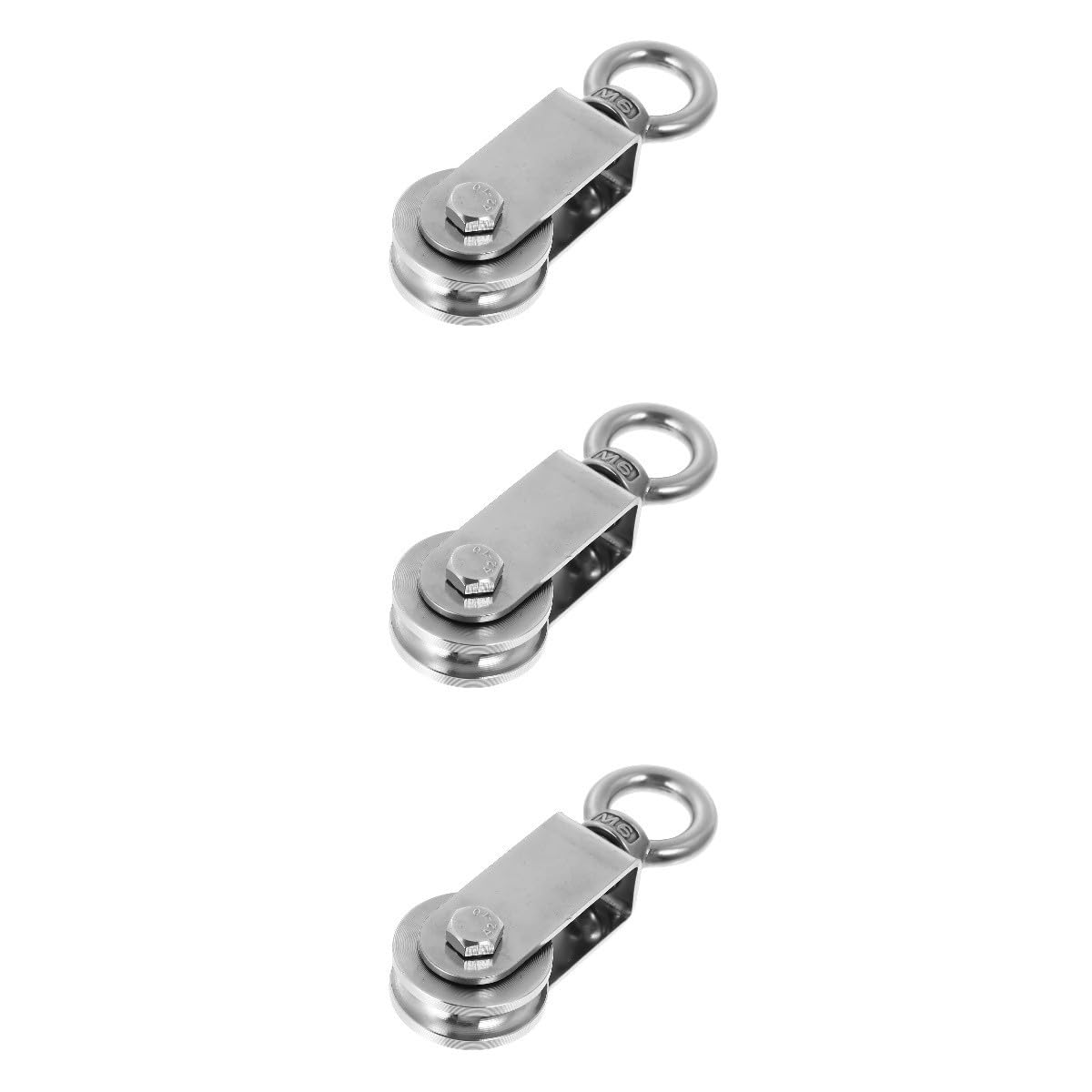 TEHAUX 3piezas Polea Acero Inoxidable Rotativa Para Elevación Para Sistemas De Gimnasio y Tendedero Diseño Robusto y Estable Uso Versátil Bloques De Elevación y Equipos De Gimnasio