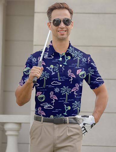 Mens Funny Golf Shirts for Men Polo Performance Moisture Wicking Dry Fit Shirt M-XXL4