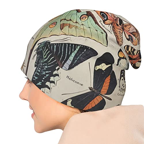 Raone Boho Butterflies Womens Slouchy Beanie Flowers Cotton Chemo Caps Cancer Headwear Hats Turban Knit Soft Hats Black #TOP6