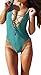 Zero City Women's Monikini Swimsuit One Piece Sexy Cute Bathing Suits Lace-up U Back, Army Green, Large