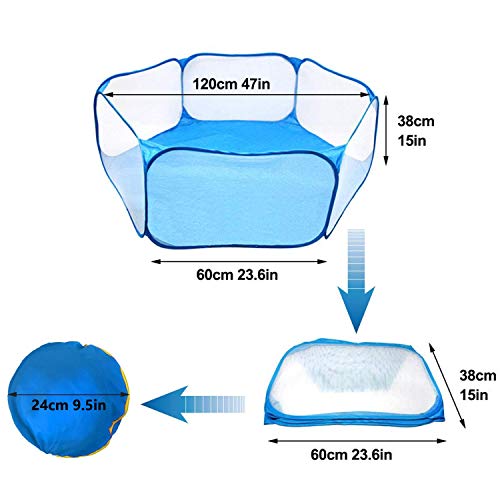 RYPET Guinea Pig Playpen - Breathable & Transparent Pet Playpen Pop Open Outdoor/Indoor Exercise Fence, Portable Yard Fence for Guinea Pig, Rabbits, Hamster, Chinchillas and Hedgehogs - Thumbnail 4