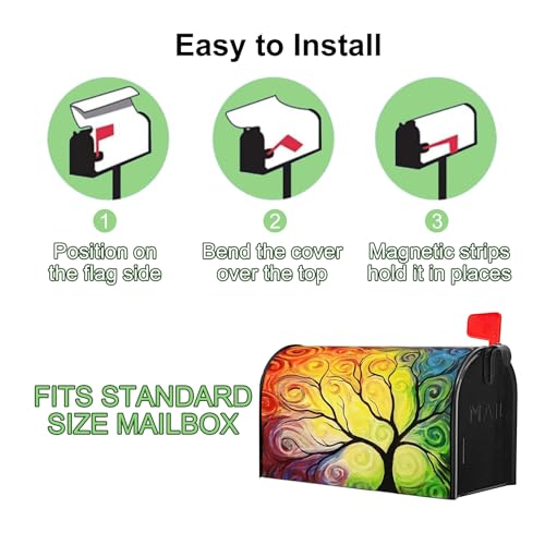 Image of Mailbox Covers Magnetic Standard Size 18 x 21 Inch Beautiful Flowers in Spring,Mailbox Wraps for Garden Yard Home Outdoor Decor (Life of Tree)