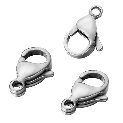 Housweety – Lote de 50 cierres de mosquetón de acero inoxidable para creación de joyas