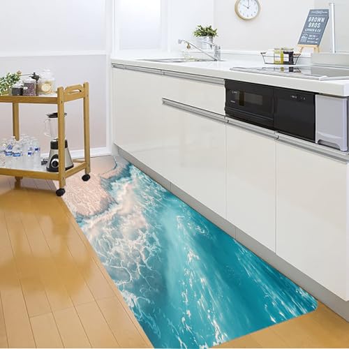 WODEJIA Non Slip Bath Mat Sponge Foam for Bathroom Beach Style 72x24 in by WODEJIA - Used condition - Image 8
