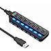 Price comparison product image USB Hub 7-Port USB 3.0 Hub with Individual LED Power Switches NIAGUOJI Portable Adapter High speed Expansion Multi USB Hub Splitter Lead Adapter Cable for Tablet Laptop Computer Netbook Printer