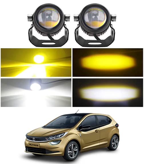 AYW Mini LED Driving Fog Lights,Amber and White Projector High Low Beam