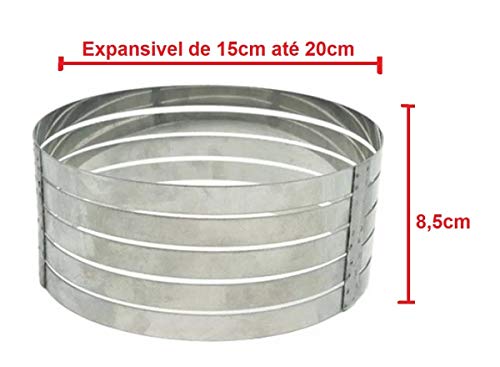 Aro Fatiador Para Bolo Inox Ajustável 15 A 20cm