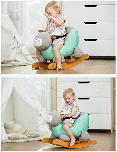 ZHANGYUEFEIFZ Schaukelpferd Plüsch Schaukeltier Pferd Rocking Horse Kinderstuhl Baby Musik Trojanspielzeug Geschenk… – Bild 4