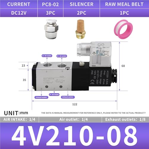 Électrovanne 1/4 5/2 voies commutation rapide pour automatisation pneumatique - 3
