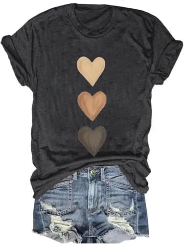 Womens Cute Love Heart Shirts Funny Valentines...
