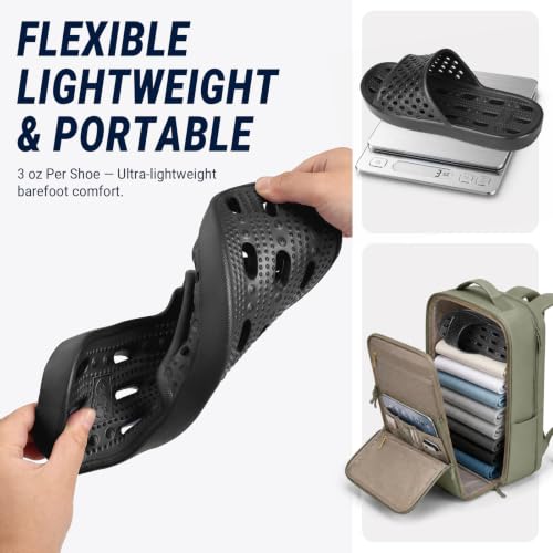 Image of Aoowoll Mens Shower Shoes With Holes Dry Quickly Bath Slippers Womens Non Slip Indoor Home Bedroom Pool Spa Guest College Dorm