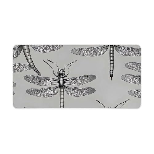 Tapis de souris antidérapant grand modèle libellules sous-main ordinateur portable bureau 30x61