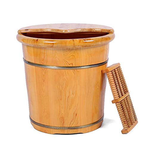 Balde para pedicure y masaje para pies de madera miniatura 3
