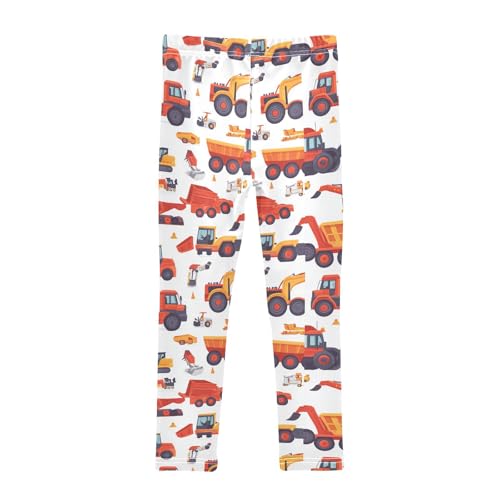 Girls Leggings Red Construction Vehicles Toddler Girls Clothes Leggings for Girls Toddler Girls Leggings 3-4T2