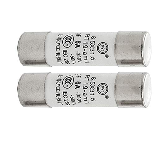 Aexit 2 x Terminal Blocks RT19 500V 6A gF Ceramic Fuse Links Fuse Blocks Fuses 8.5x31.5mm