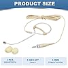 sourcing map Ear Hook Headset Microphone, Single Over Ear Set Hanging Omnidirectional Wired Audio Condenser Microphone Headset with 3.5mm Female Screw Plug 3.9ft Cable, Beige #1