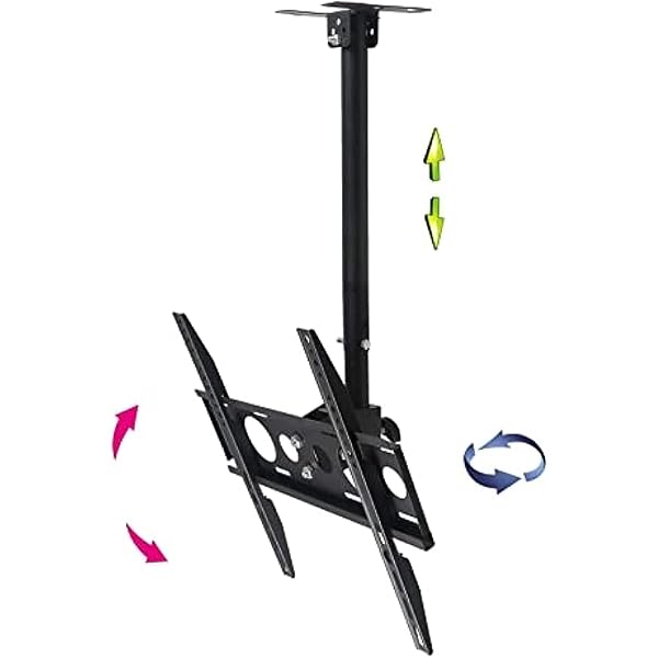 TV Top Hanging Bracket, TV Ceiling Hanging Bracket, 32-65 Inches, 360  Rotation, Left and Right Angle Adjustment, For LCD TV Monitors, TV Wall Mount, Small, Lightweight, Extendable, Up and Down Tilt
