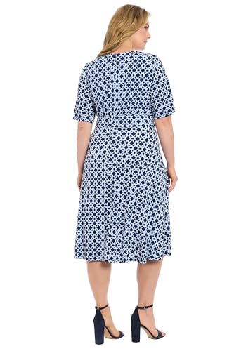 Image of London Times Women's Dresses Inset Waist Midi Dress Career Office Occasion Guest of