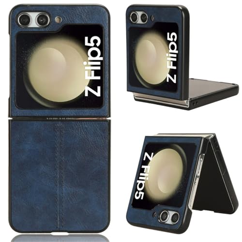 Protection Galaxy Z Flip 5 étui de téléphone cuir PU bleu ciel Z Flip 4