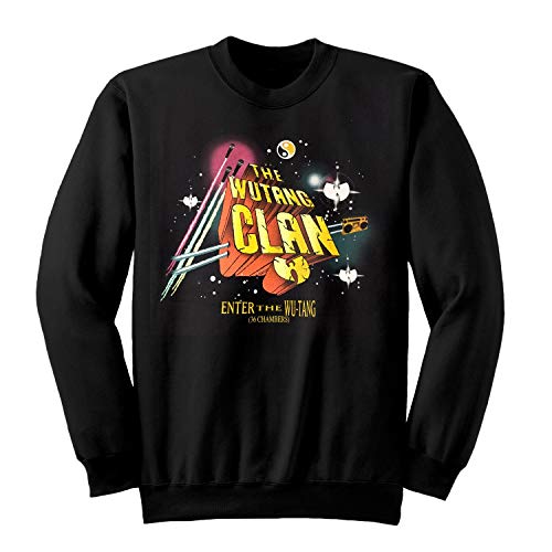 Wu-Tang Clan Gods of Rap Tour Felpa Girocollo Uomo Nero L | S-XXL, Music Band Merchandising Hip Hop da Regalo, Adulto Felpa con Cappuccio, Idea Regalo di Compleanno