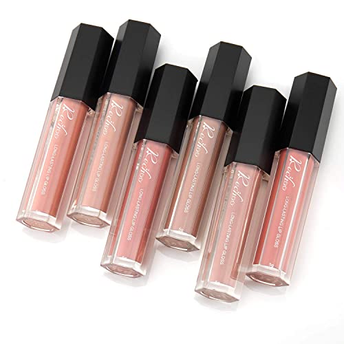 Rechoo Matte Liquid Lipstick Set, 6 Pcs Superstay Mate Ink Waterproof Lip Gloss Beauty Lips Makeup Set (Nude Matte Ink) #TOP6