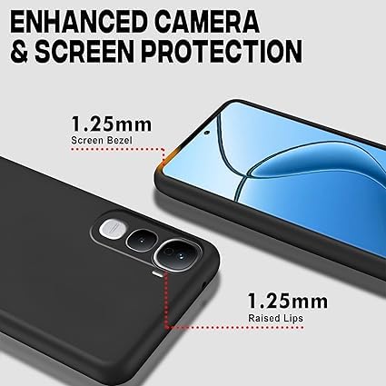 Image of Designerz hub Vivo Y400 Pro Back Cover | Soft Silicone Slim Back Case Cover for Vivo Y400 Pro- Black