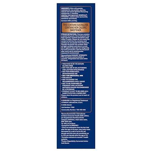 Image of Ensure Strength Pro | High Protein Nutritional Drink for Adults | Vanilla Delight (400g) | 30g Protein, Low GI, Gluten Free | L-Carnitine| No Artificial Flavors | Scientifically formulated with Power of 7- Muscles, Bones, Heart, Immune System, Metabolic System, Nervous system, Blood Cells health