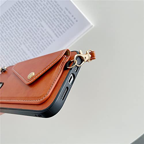 Coque iPhone avec porte-carte et cordon en silicone rouge antichoc
