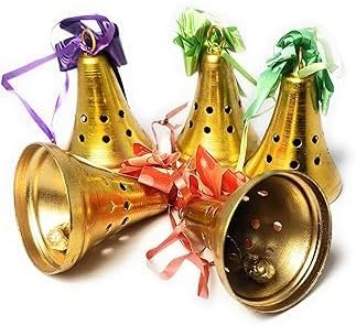 Christmas Bells Christmas Tree Pendant Decorations Creative Gold Bells New Year Gift Christmas New Pendant, Pack of 5 pcs