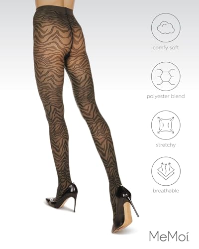 Image of MeMoi Women's Zebra Zen Opaque Nylon Tights