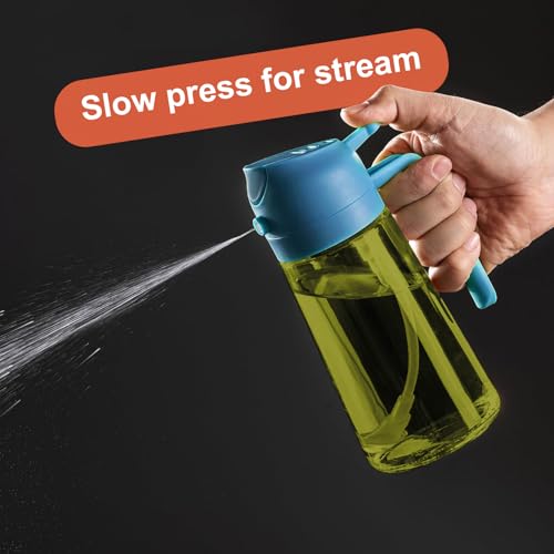Image of CXINYI - 16oz /470ml Olive Oil Dispenser for Kitchen with Stickers - 2 in 1 Olive Oil Sprayer for Cooking, Air Fryer, and Salad, Black&Blue (Light-Proof Kitchen Gadget)